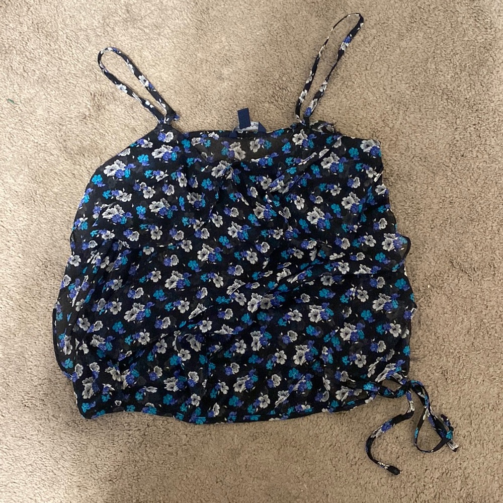American Eagle Outfitters Size Small Navy Floral Tank Top
